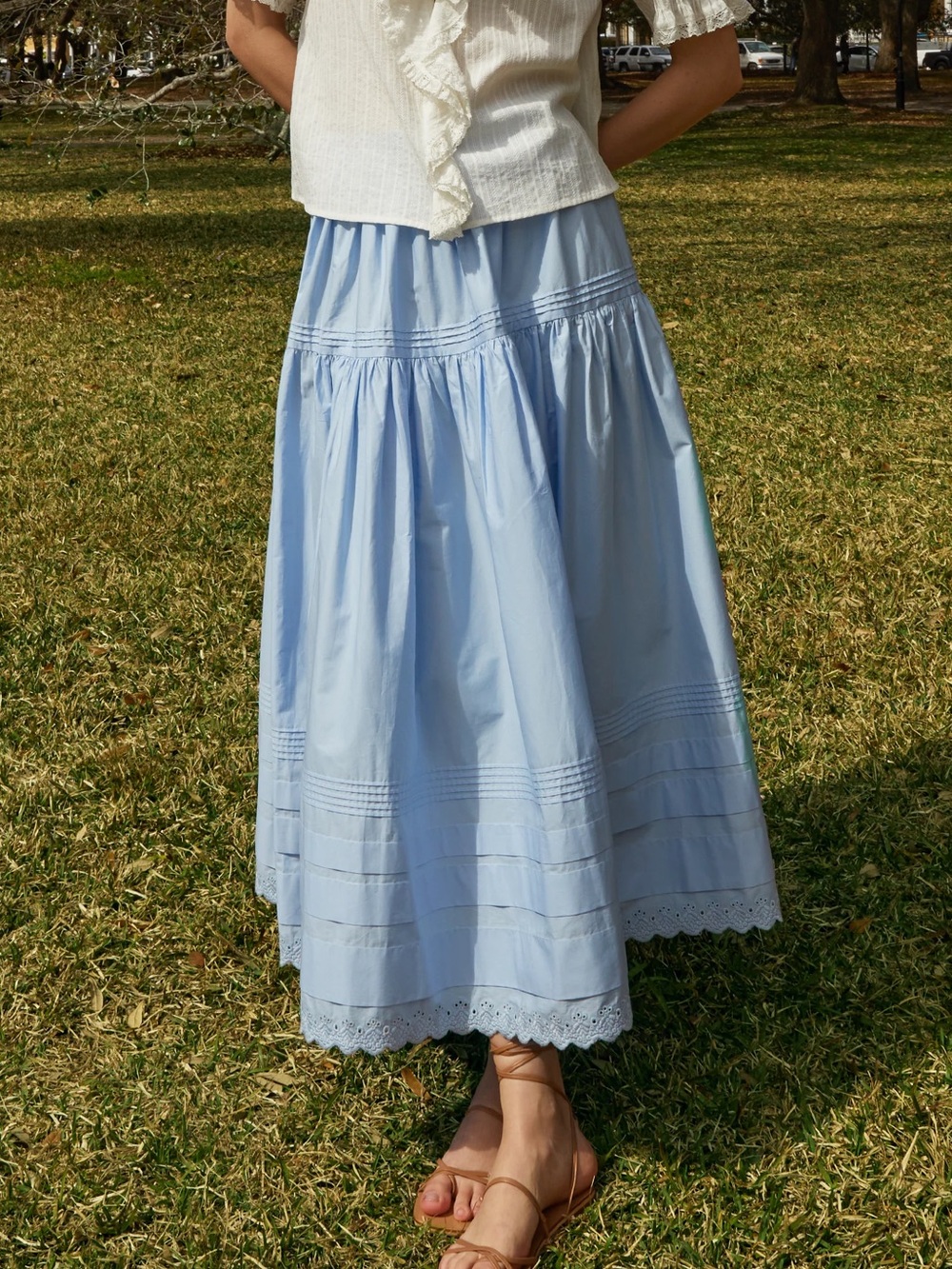 NWT o.p.t Light Blue Midi Cotton Skirt for Women